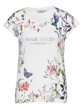 Damenshirt „Sommergarten“ weiss L Damen