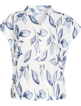 Blusenshirt „Leinenoptik“ blau weiss XXL Damen