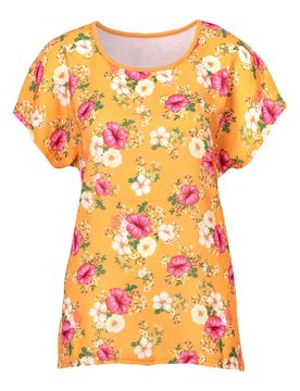 Blusenshirt „Blütenzauber“ orange M Damen