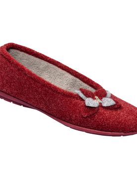 Hausschuh-Ballerina „Bärbel“ rot 36 Damen