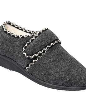 Klett-Hausschuh "Claudia" mit Wolle grau Damen