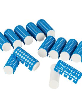 Thermolockenwickler, 12 Stück weiss blau