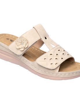 Komfort-Klettpantolette „Paula“ beige 39 Damen