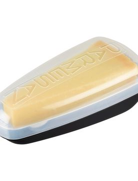 Parmesan-Box "2 in 1" schwarz transparent