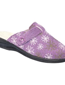 Hausschuh-Pantolette mit Wolle „Eva" lila 39 Damen