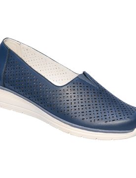 Leder-Keilslipper „Sophie“ blau 38 Damen