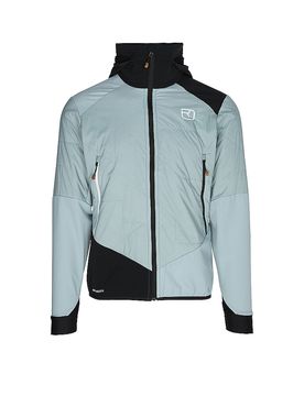 Chaqueta híbrida para hombre Col Becchei con capucha azul claro S