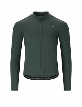 Maillot de ciclismo de invierno para hombre Megah verde oscuro S