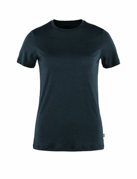 Camiseta de mujer Abisko Wool SS W azul oscuro S