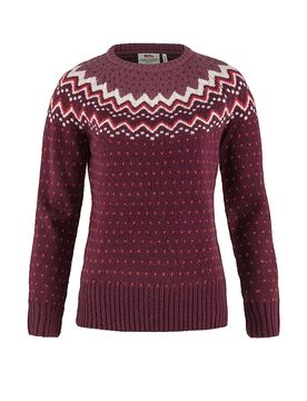Jersey funcional de lana Oevik Knit para mujer rojo oscuro L