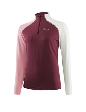 Löffler Camiseta interior con cremallera para mujer TRANSTEX® Coblo rojo oscuro 34
