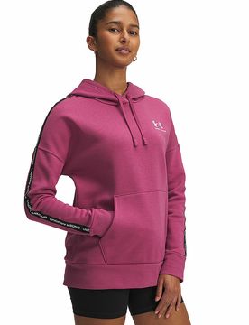 Sudadera con capucha para mujer UA Icon Fleece Taped baya XS