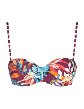 Top bikini a fascia da donna rosso scuro 42C