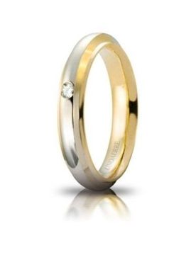 Fede Nuziale Cassiopea con diamante Oro giallo bianco Brillanti Promesse