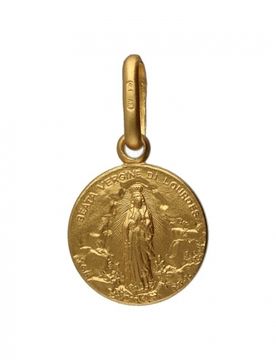 Medaglia Madonna di Lourdes Oro Giallo GL100746