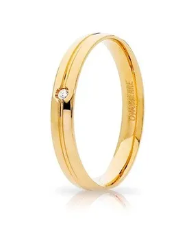 Fede Nuziale Lyra Oro giallo con diamante Brillanti Promesse