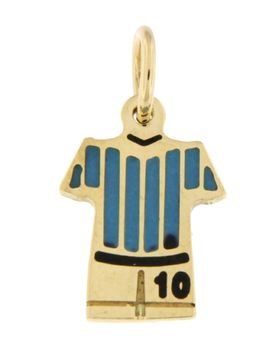 Ciondolo Scudetto Napoli Divisa Maradona D10S Oro Giallo GL101211