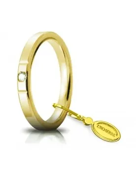 Fede Nuziale Cerchi di Luce 2,5 mm Oro Giallo con diamante