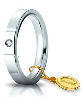 Fede Nuziale Cerchi di Luce 3,5 mm Oro Bianco con diamante