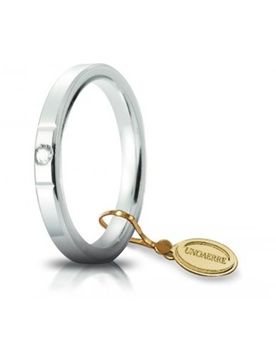 Fede Nuziale Cerchi di Luce 2,5 mm Oro Bianco con diamante