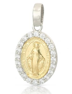 Ciondolo Madonna Miracolosa oro giallo bianco 803321714802