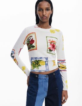 Pull à motifs tropicaux WHITE XL female