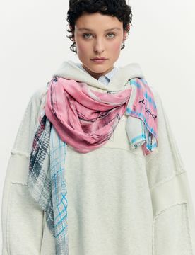 Foulard rectangulaire grunge BROWN U female