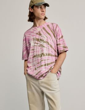 Camiseta tie dye, Hombre, Algodon, Naranja, S