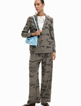 Pantalon lettering carreaux BLACK L female