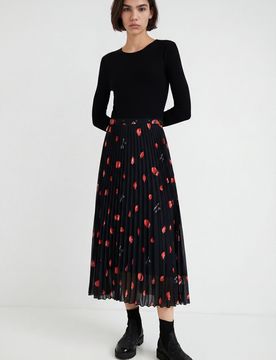 Robe midi ajustée deux pièces, Noir, XS