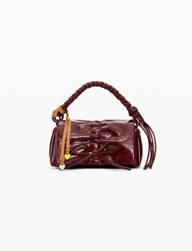 Petit sac brillant à nœud, , PolyurÉThane, Rouge, U