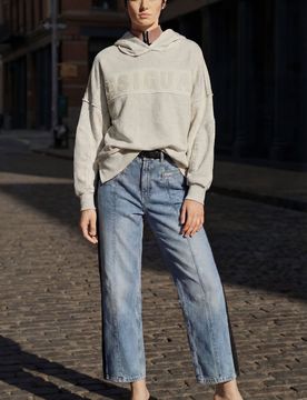 Pantalón vaquero bimateria, Mujer, Algodon, Azul, XS