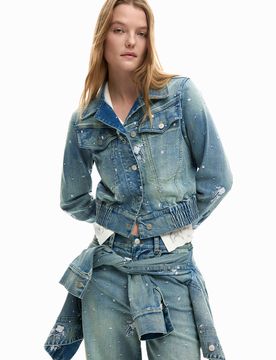 Veste trucker brodée BLUE L female