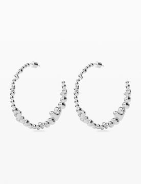 Boucles d'oreilles créoles cœurs plaquées argent Zalio BLACK U female