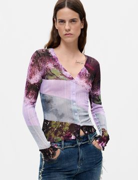 Pull à col en V imprimé RED XS female