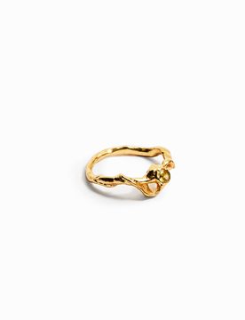 Anillo circonita baño oro Zalio, Mujer, S