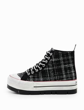 Baskets montantes à plateforme tartan BLACK 37 female