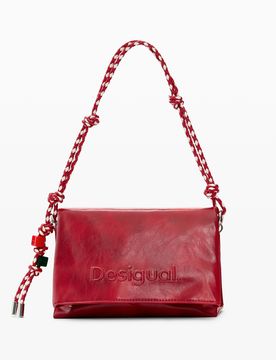 Bolso mediano logo, Mujer, Poliuretano, Rojo, U