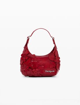 Petit sac à main avec appliques de fleurs brillantes RED U female