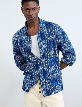 Chemise à imprimé géométrique BLUE L male