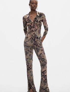 Pantalon long floqué BLACK XL female