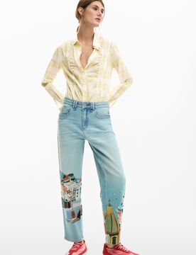 Pantalón vaquero Amalfi, Mujer, Algodon, Azul, 34