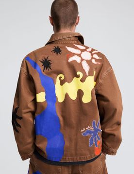 Veste imprimée avec des soleils BROWN L male