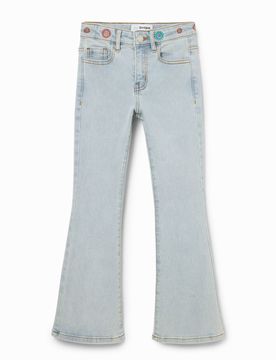Jean flare brodé BLUE 3/4 female