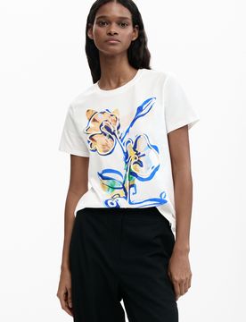 T-shirt jardin fleurs WHITE XS female