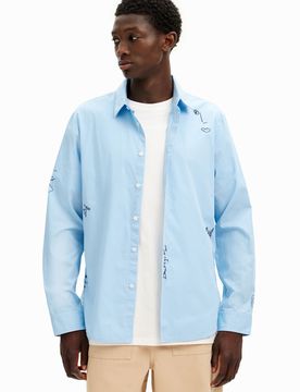 Chemise avec détails brodés BLUE XXL male