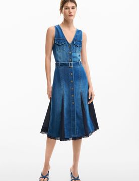 Robe en denim midi BLUE M female
