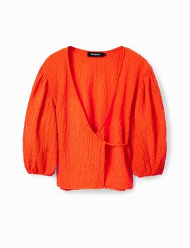 Blouse croisée texturée ORANGE XL female
