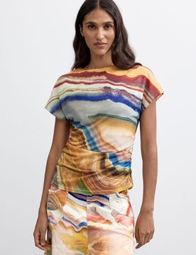 T-shirt imprimé en maille MATERIAL FINISHES S female
