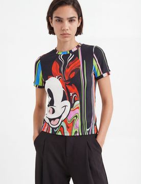Camiseta Mickey Mouse M. Christian Lacroix, Poliamida, Negro, XS
